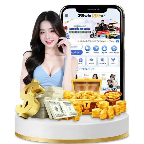 Tiền thưởng chào mừng với đồng tiền vàng và biểu tượng chiến thắng, đại diện cho khuyến mãi Winclub Bắn Cá